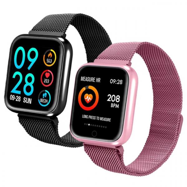 Relógio Smartwatch P70 Rosa Monitor Cardíaco Pressão Arterial Sono Passos Android Ios - P70-rosa