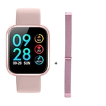 Relógio Smartwatch P70 Rosa Monitor Cardíaco Pressão Arterial Sono Passos Android Ios