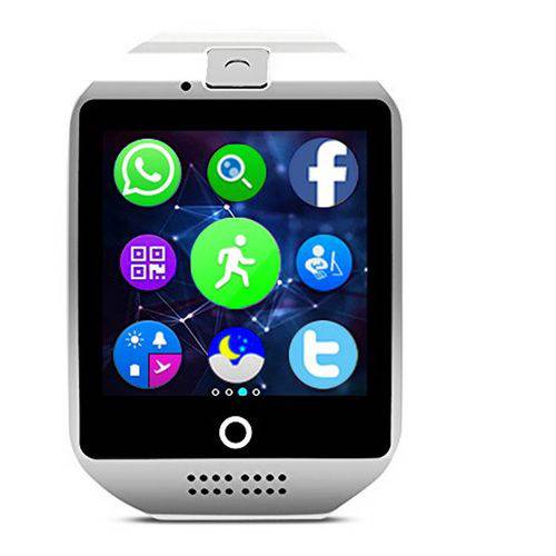 Relógio Smartwatch Q18 Celular Inteligente Touch Bluetooth Chip Ligações SMS Pedômetro Câmera
