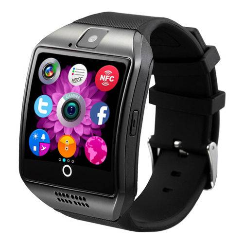 Relógio Smartwatch Q18 Desbloqueado Chip Touch - Preto
