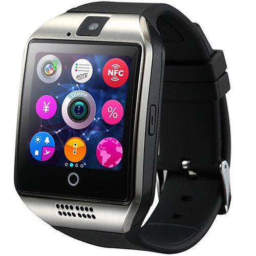 Relógio Smartwatch Q18 Desbloqueado Chip Touch - Prata