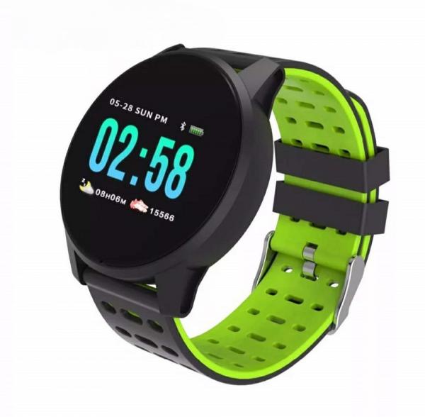 Relógio Smartwatch W1 Monitor Cardíaco Pressão Arterial Sono Passos Android IOs Verde - Gold Imports