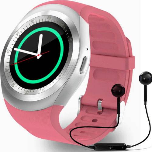 Tudo sobre 'Relógio Smartwatch Y1 Inteligente Gear Chip Celular Touch + Fone de Ouvido Bluetooth'