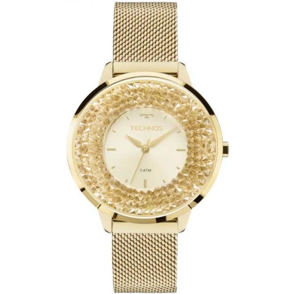 Relógio Technos Dourado Feminino Elegance Crystal 2035MLG/4X