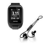 Relógio TomTom Spark Cardio com Music Preto Tamanho S com Fones Bluetooth Monitor Cardíaco GPS 3GB