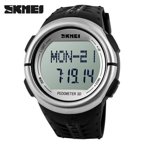 Relógio Unissex Skmei Digital Pedômetro Esporte Prata Dg1058