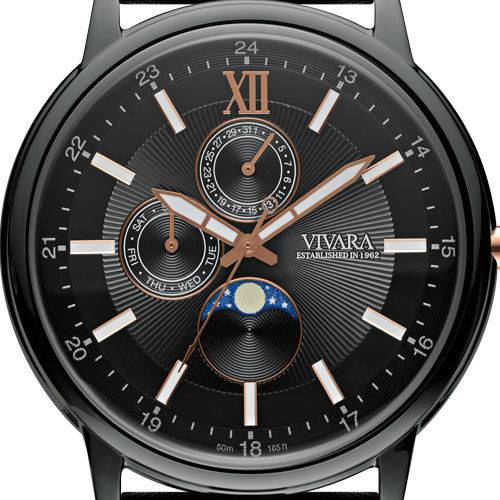 Relógio Vivara Masculino Couro Preto - Ds13461r0b-1
