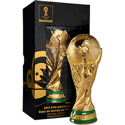 Replica do Troféu Banhado em Ouro 15cm Copa do Mundo FIFA 2014