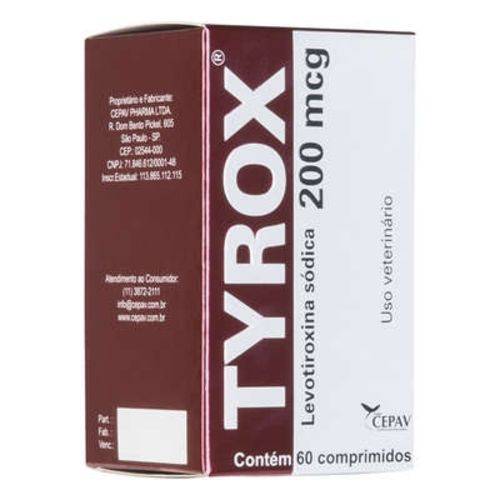 Tudo sobre 'Repositor Hormonal Tyrox 200 Mcg 60 Comprimidos Cepav'