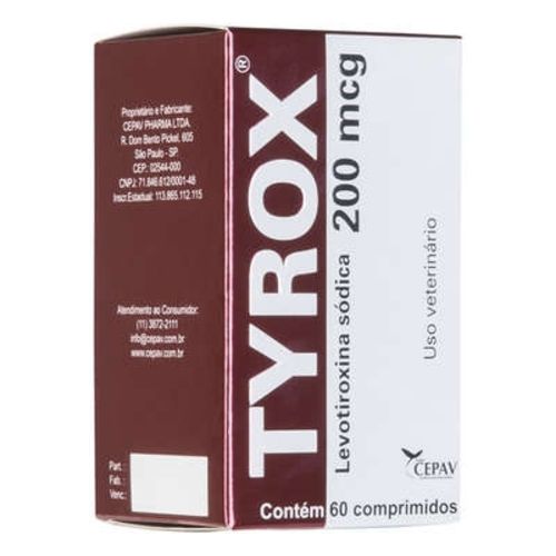 Repositor Hormonal Tyrox 200 Mcg 60 Comprimidos Cepav