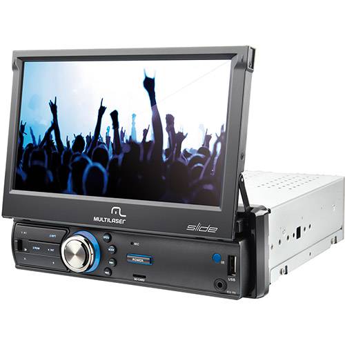 Reprodutor de Mídia Player Multilaser P3211 com Tela 7" Retrátil GPS TV Digital Bluetooth e Entradas USB SD e Aux