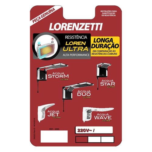 Tudo sobre 'Resistência Lorenzetti Ducha Loren Ultra 3065-a 220v 6800w'