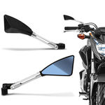 Retrovisor Moto Esportivo Similar Rizoma Tomok Prata Todo Aluminio Par