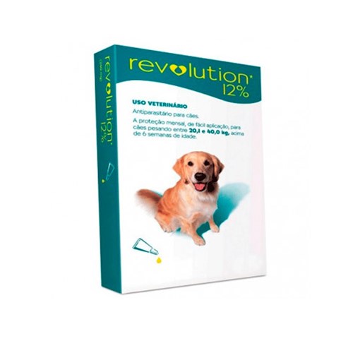 Revolution 12% para Cães Entre 20,1 e 40,0 Kg 1,0ml - Zoetis