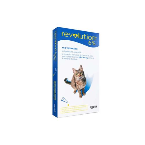 Revolution 6 Azul Bis 45 Mg 0,75 Ml Gatos