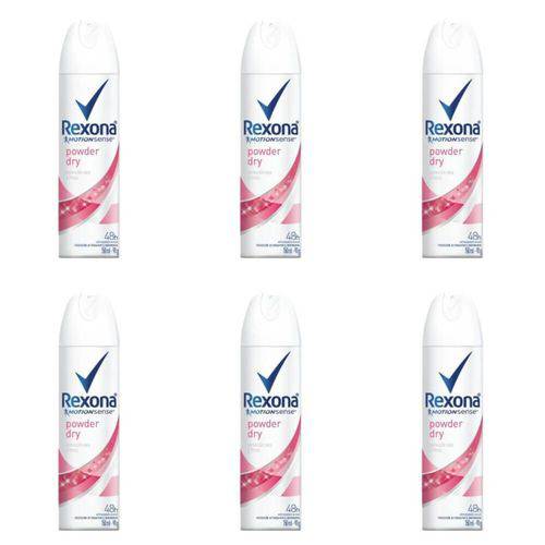 Rexona Powder Dry Desodorante Aerosol Feminino 90g (kit C/06)