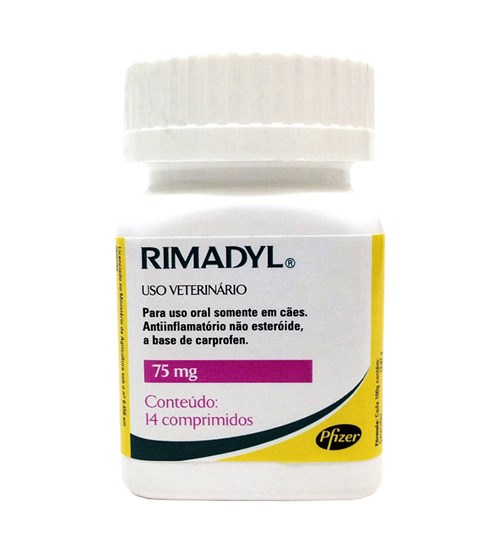 Rimadyl 75mg Zoetis 14 Comp Mastigáveis Antinflamatório Cães