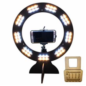Ring Light Led Selfie Maquiagem + Prendedor Celular + Suporte para Carregar Celular
