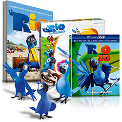 Rio (MEGA COMBO BD 3D + BD + DVD/COPIA DIGITAL) + Boneca Jade - Grow + Livro - Rio + Blopens Rio - Grow + Boneco Blu - Grow + Boneco Blu que Fala - Grow