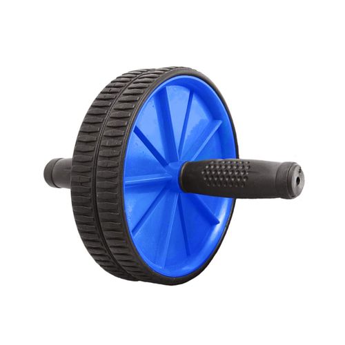 Roda Rolo Exercicios Abdominal Lombar Exercise Wheel + Apoio - Azul