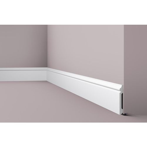 Rodape de Poliestireno Mod Fl2 15x120mm Barra com 2,44 Metros