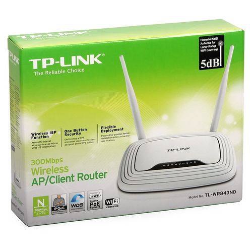 Roteador TP-Link Wireless TL-WR843ND ( 300 Mbps / 2 Antenas Destacáveis )