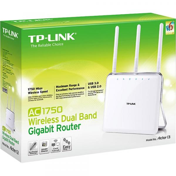 Roteador Wireless Gigabit Dual Band Archer C8 Router Ac1750 - Tp-link