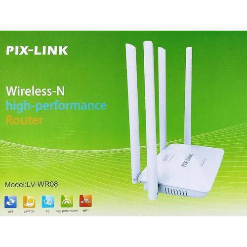 Tudo sobre 'Roteador Wireless Wr-08 300mbps 4 Antenas Pix-link Lv-wr08 - Exbom'