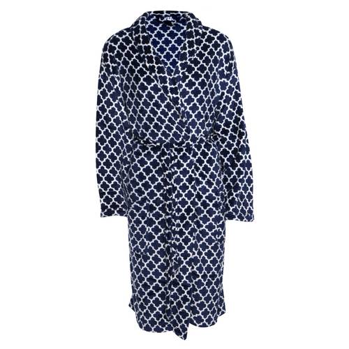 Roupão Corttex Home Design Flannel Estampado Clover Gg Azul/Branco