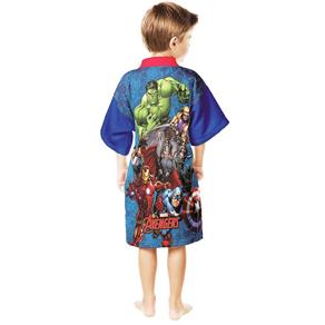 Roupão Infantil Lepper Transfer Avengers Aveludado Azul - M