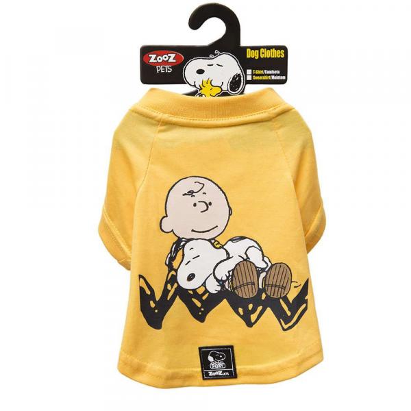 Roupinha para Cães - Camiseta Snoopy e Charlie Brown Amarela Zooz Pet
