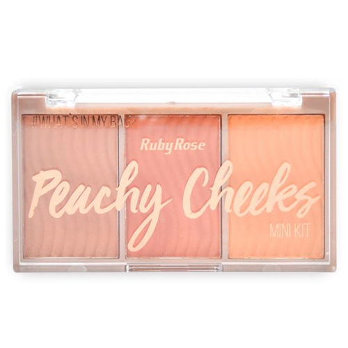 Ruby Rose Blush Mini Kit Peachy Cheeks Cor 3