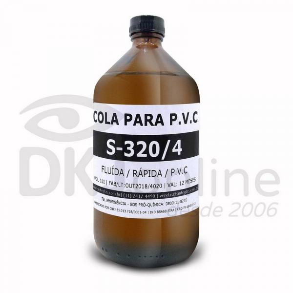 S-320/4 Cola para PVC Rígido, Flexível e Expandido Secagem Rápida 1 Litro Sinteglas