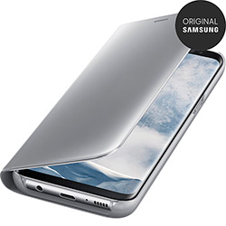 S8 Clear View Standing Cover Prata - Samsung
