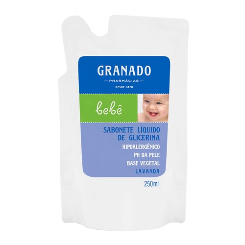 Sabonete Líquido Infantil Glicerina Granado Bebê Lavanda Refil com 250ml
