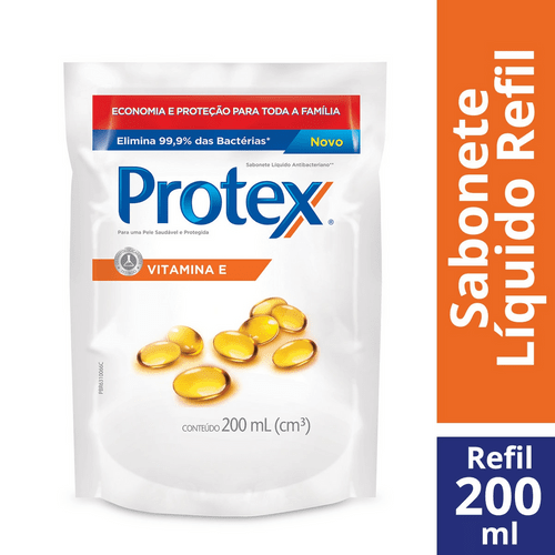 Sabonete Líquido Protex Antibacteriano Vitamina e Refil 200ml SAB LIQ PROTEX A-BACT 200ML-RF VITAMINA