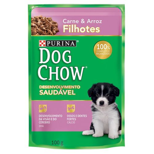 Sache Dog Chow Filhotes Carne e Arroz 100 Gr