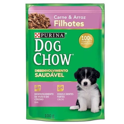 Sachê Dog Chow Filhotes Carne e Arroz 100g
