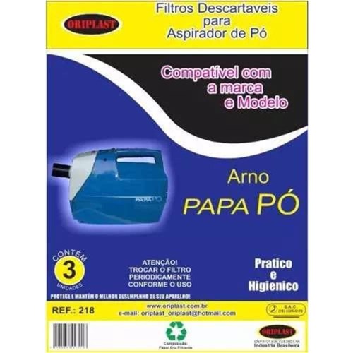 Saco Compatível Arno Papa Pó 1500/1200-Kit C/2Pcts(6Unids)