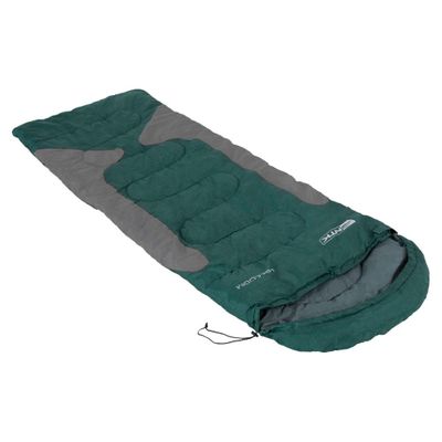 Saco de Dormir NTK do Tipo Misto de Temperaturas -1,5°C à -3,5°C com Bolsa de Transporte e Capuz Freedom Verde e Cinza