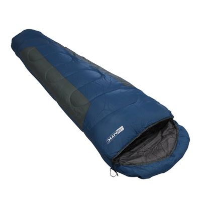 Saco de Dormir NTK do Tipo Sarcófago de Temperaturas -1°C à 8°C com Bolsa de Transporte Compactadora e Tecido Reforçado Mummy Azul e Cinza