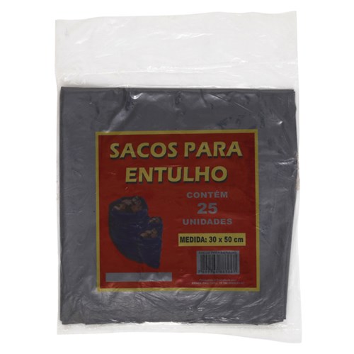 Saco de Entulho Plástico 30x50cm com 25 Unidades Brasil Bag