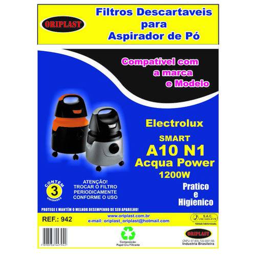 Saco Desc Aspirador de Pó Electrolux Flex A10n1 Smart Acqua Power com 3 Unidades