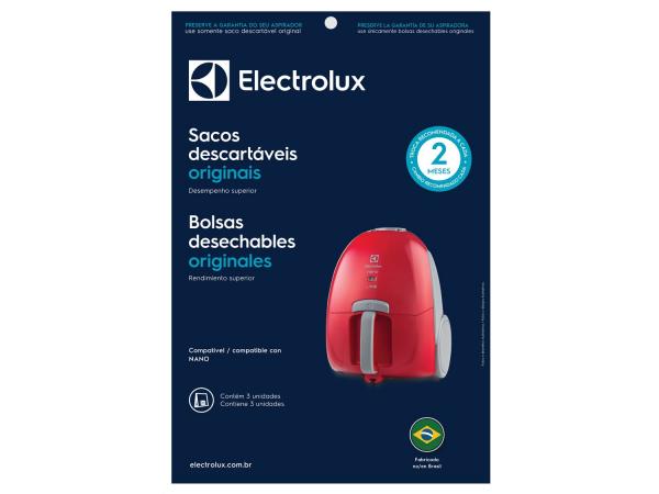 Saco para Aspirador de Pó Electrolux SBENA - 1200ml Descartável 3 Unidades