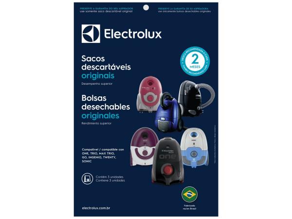 Saco para Aspirador de Pó Electrolux SBEON - 2200ml Descartável 3 Unidades