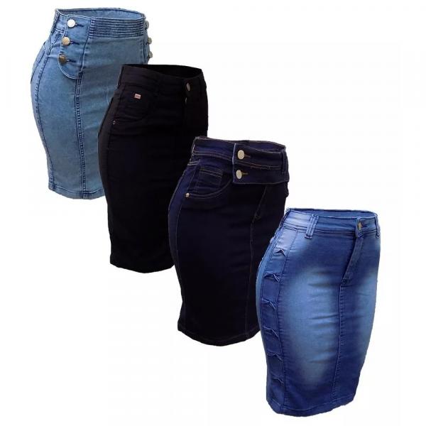 Saias Jeans Secretária Evangélica Kit com 4 Peças - Namu