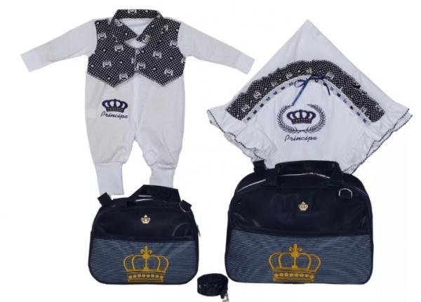 Saída de Maternidade + Bolsa de Bebe Príncipe Princesa - Baby