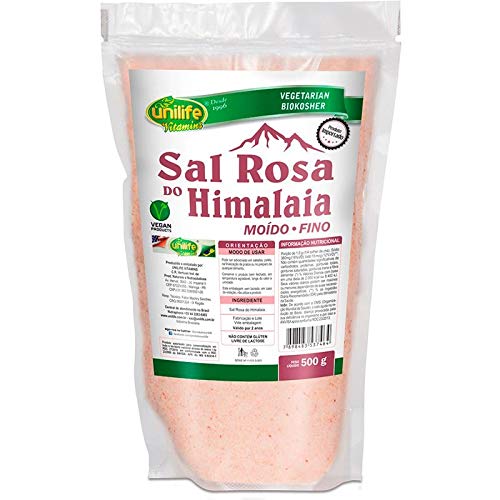 Sal Rosa do Himalaia Moído Fino 500g Unilife