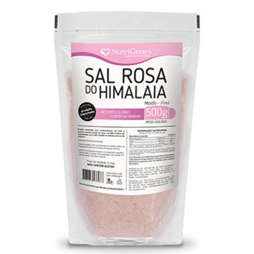 Tudo sobre 'Sal Rosa do Himalaia - Nutrigenes - Ref.: 124 - Moído Fino 500 G'