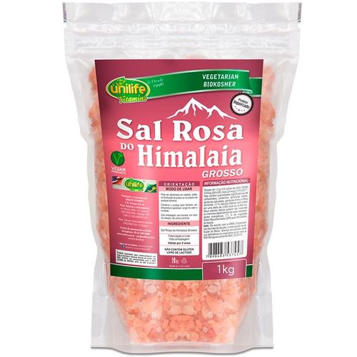 Sal Rosa do Himalaia Sal Grosso 1kg da Unilife